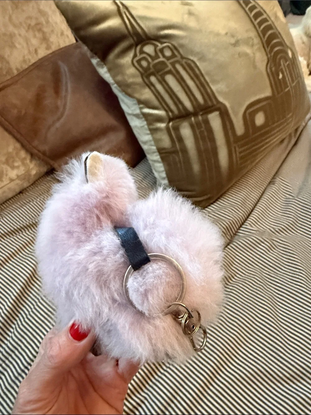 Plush Lavender Alpaca purse charm  - Soft Fluffy - genuine alpaca 🦙 - Keychain